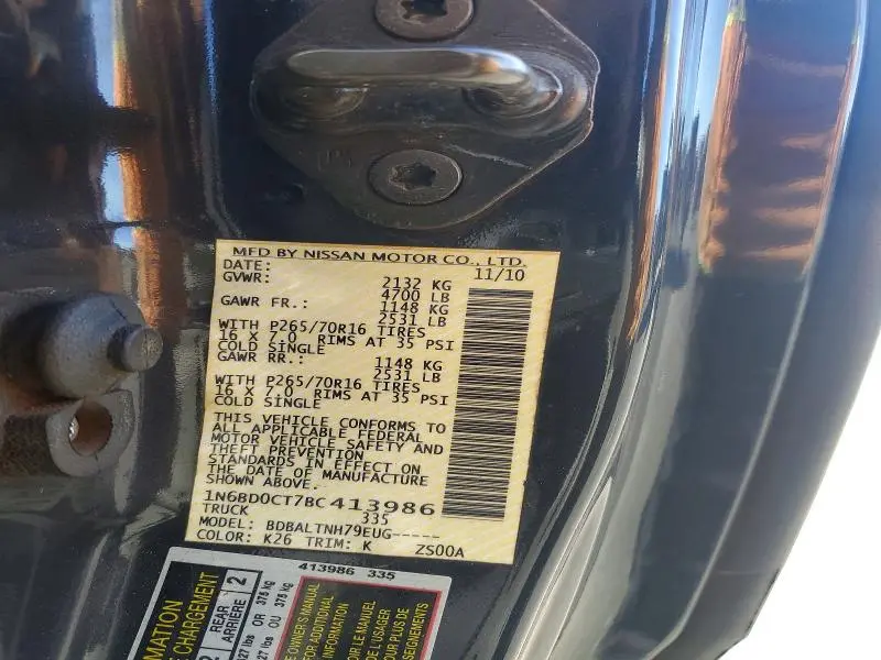 2011 NISSAN FRONTIER S  