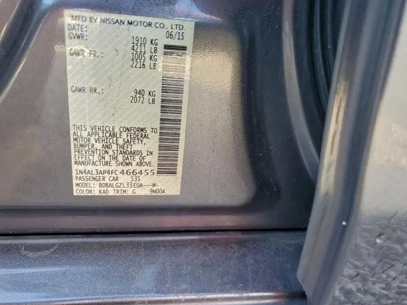 2015 NISSAN ALTIMA 2.5  