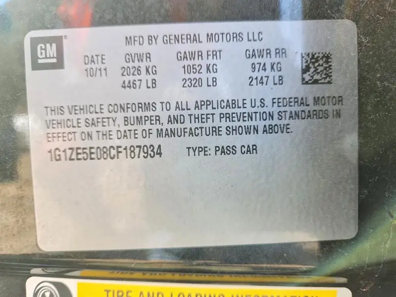 2012 CHEVROLET MALIBU LTZ  