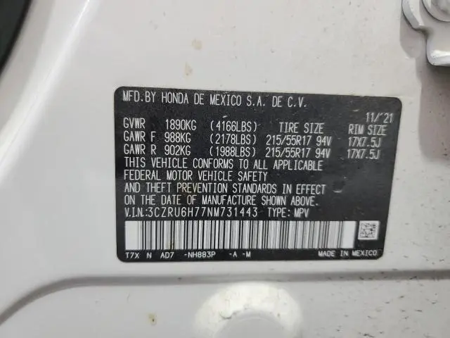 2022 HONDA HR-V EXL  