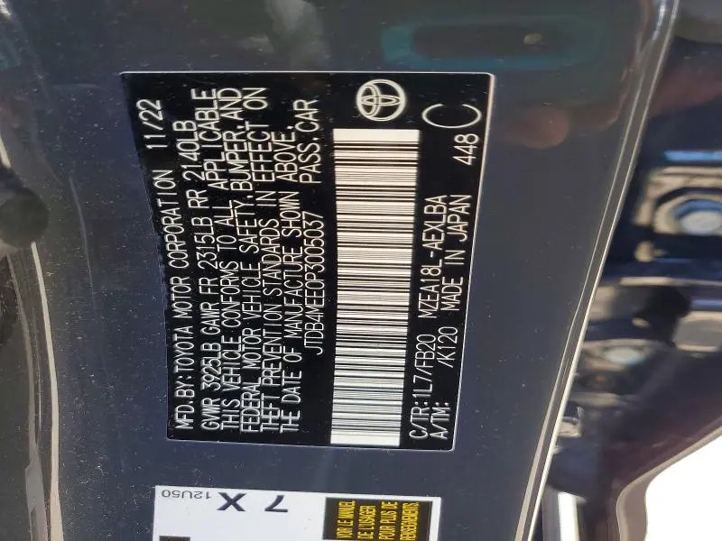 2023 TOYOTA COROLLA LE  