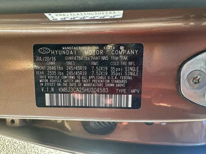 2017 HYUNDAI TUCSON LIMITED  