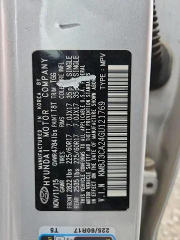 2016 HYUNDAI TUCSON LIMITED  