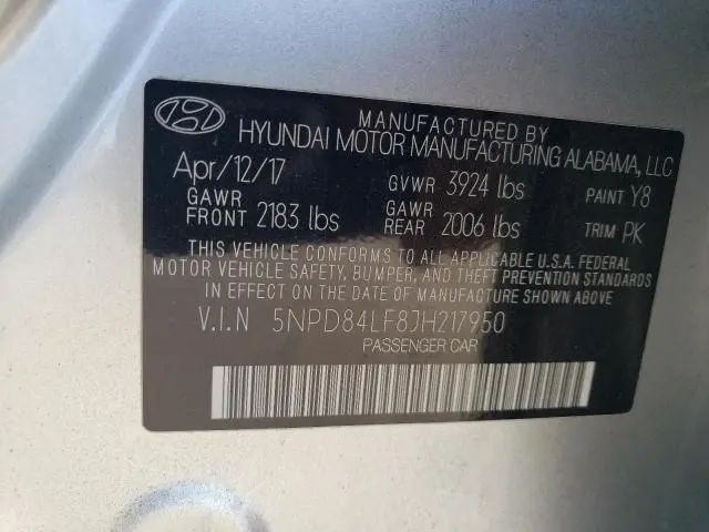 2018 HYUNDAI ELANTRA SEL  