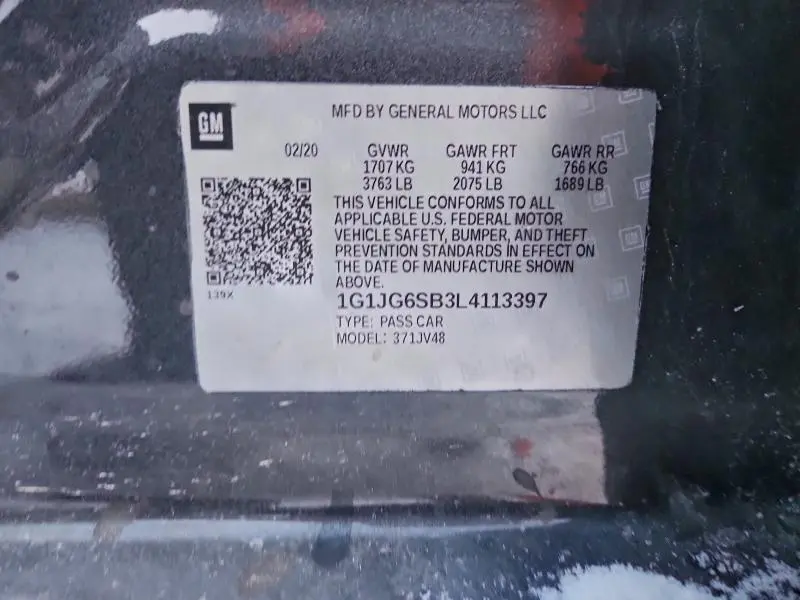 2020 CHEVROLET SONIC   