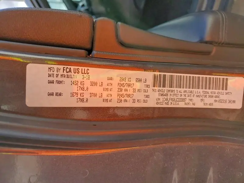 2018 JEEP GRAND CHEROKEE LAREDO  