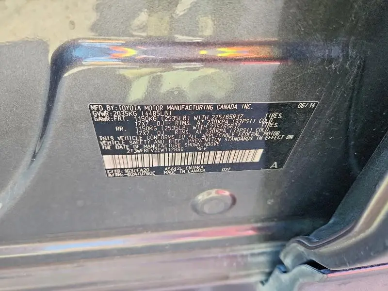 2014 TOYOTA RAV4 XLE  