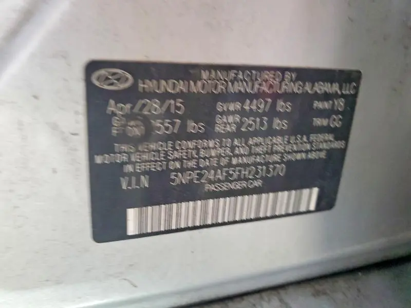 2015 HYUNDAI SONATA SE  