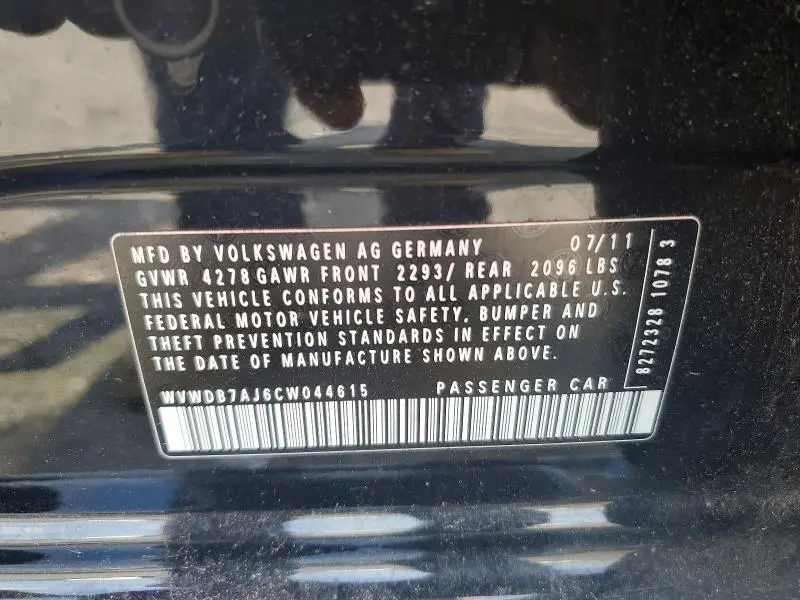 2012 VOLKSWAGEN GOLF   