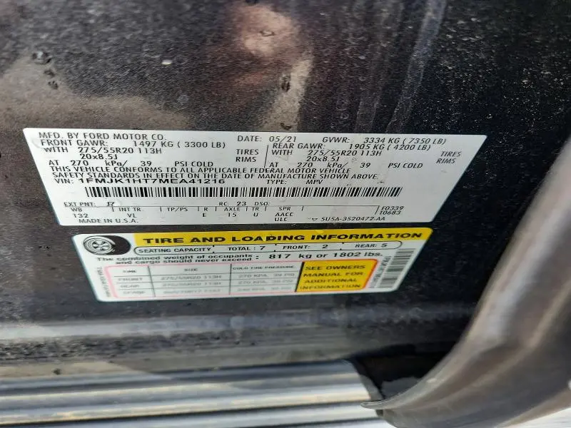 2021 FORD EXPEDITION MAX XLT  