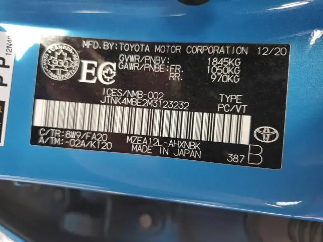 2021 TOYOTA COROLLA SE  