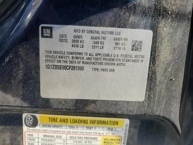 2012 CHEVROLET MALIBU 2LT  