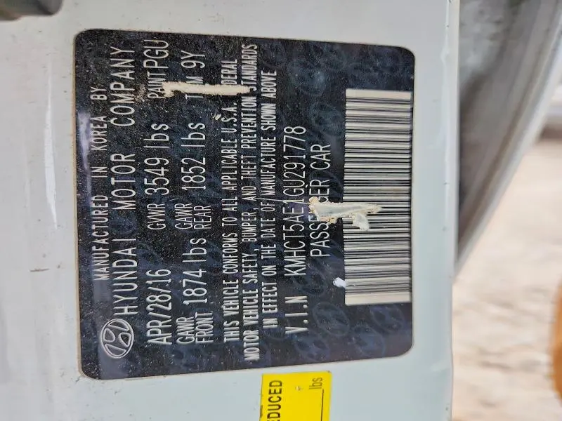 2016 HYUNDAI ACCENT SE  