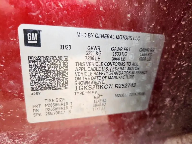 2020 GMC YUKON SLT  