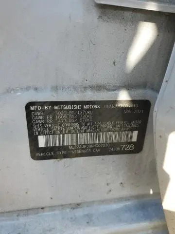 2022 MITSUBISHI MIRAGE ES  