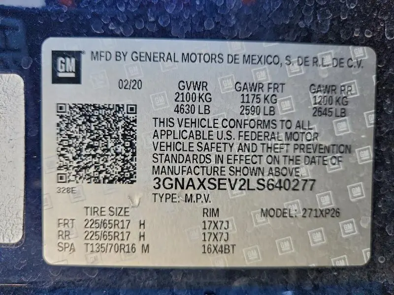 2020 CHEVROLET EQUINOX LS  