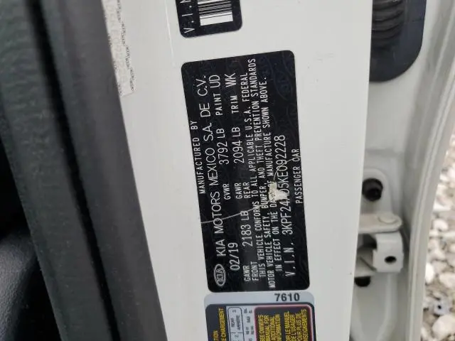 2019 KIA FORTE FE  