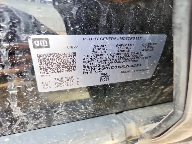 2022 CHEVROLET TAHOE K1500 Z71  