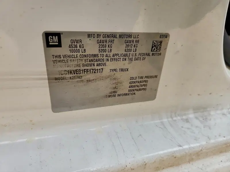 2015 CHEVROLET SILVERADO K2500 HEAVY DUTY LT  