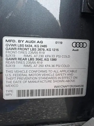 2019 AUDI Q5 PRESTIGE  