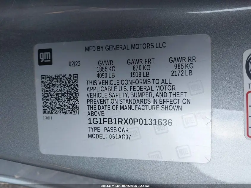 2023 CHEVROLET CAMARO RWD  1LT
