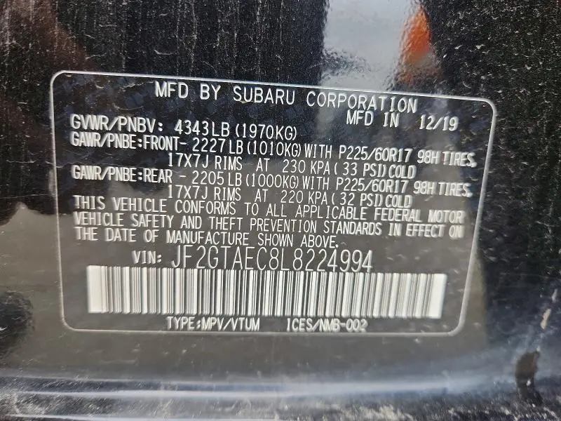 2020 SUBARU CROSSTREK PREMIUM  