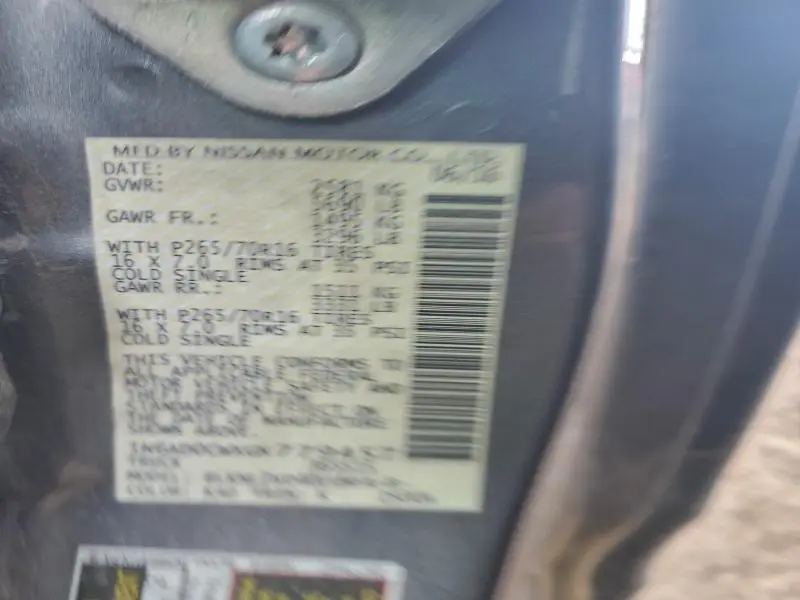 2016 NISSAN FRONTIER SV  