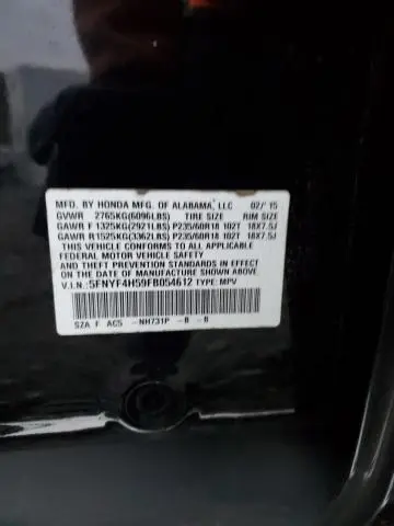 2015 HONDA PILOT EXL