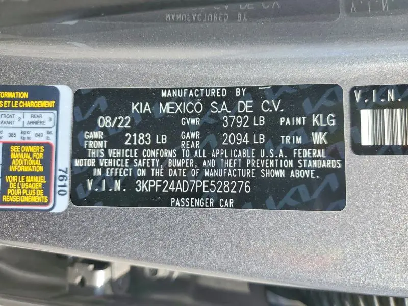 2023 KIA FORTE LXS  
