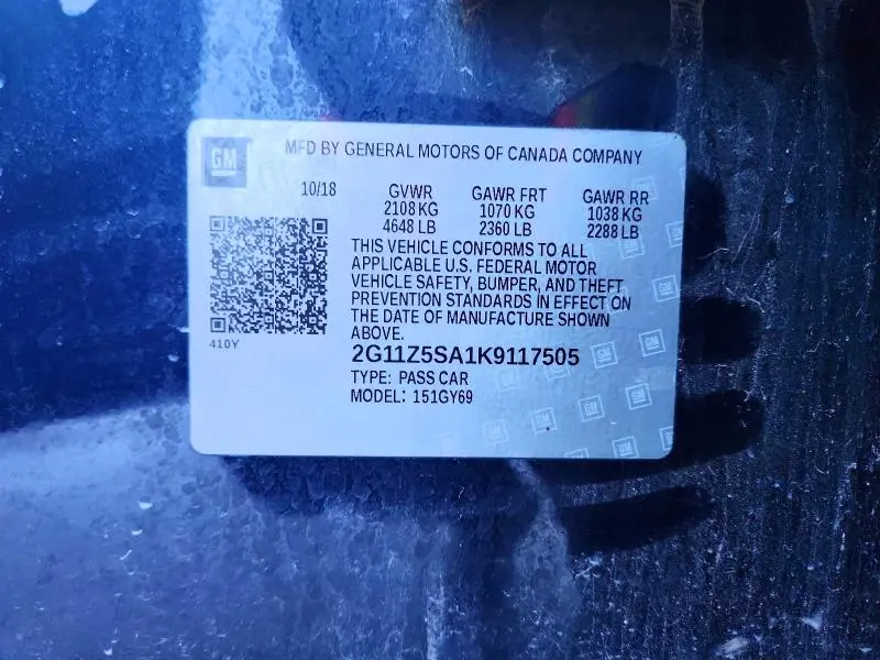 2019 CHEVROLET IMPALA LT  