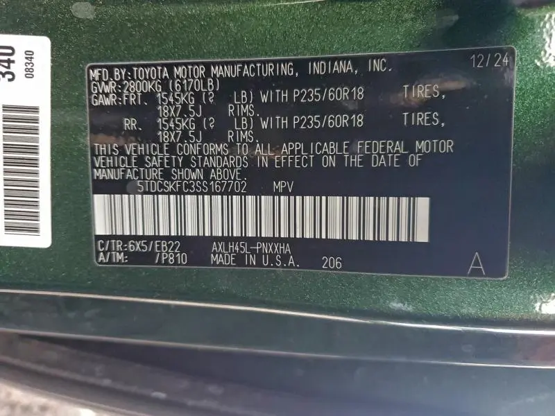 2025 TOYOTA SIENNA XSE  