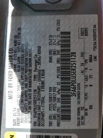 2014 FORD FUSION SE HYBRID  