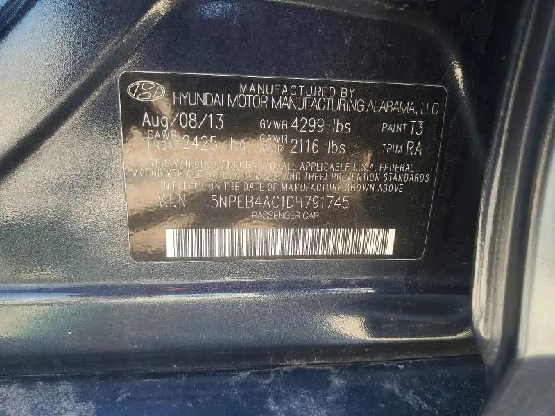 2013 HYUNDAI SONATA GLS  