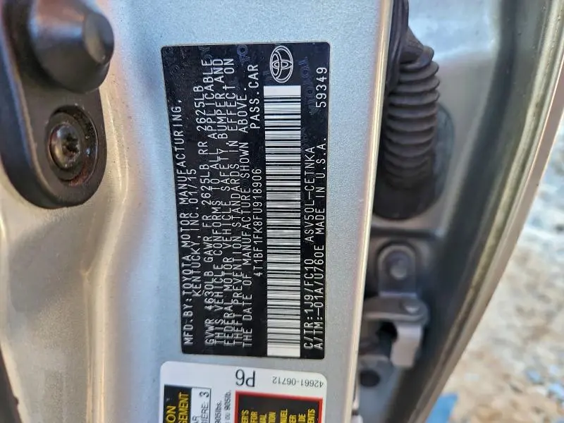 2015 TOYOTA CAMRY LE  