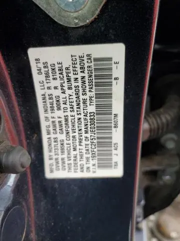 2018 HONDA CIVIC LX  