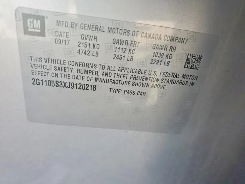 2018 CHEVROLET IMPALA LT  