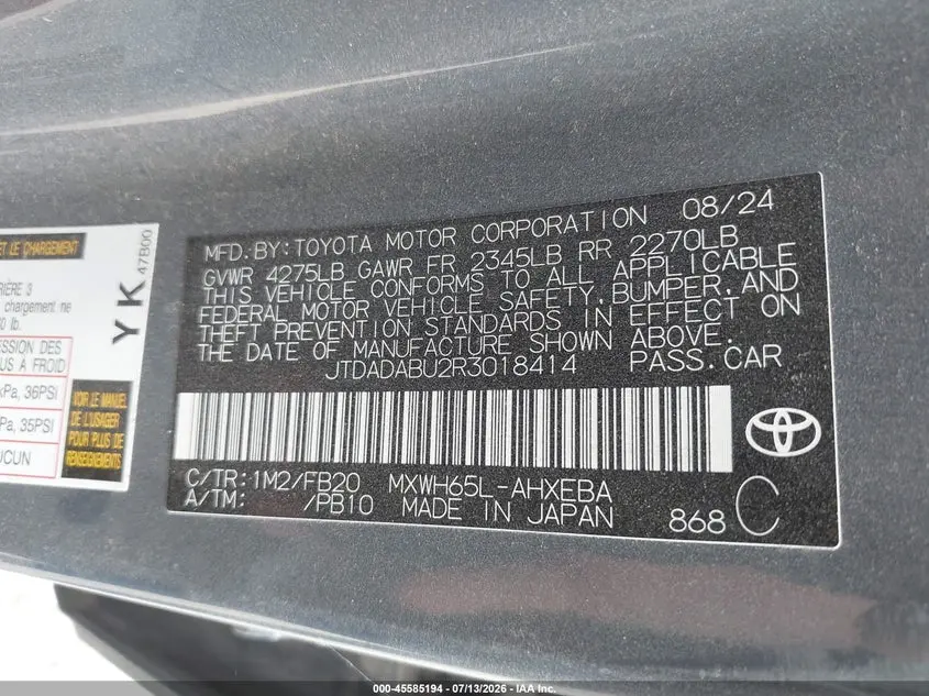 2024 TOYOTA PRIUS LE AWD-E