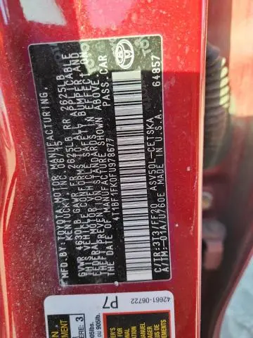 2015 TOYOTA CAMRY LE  