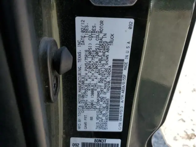 2012 TOYOTA TACOMA   
