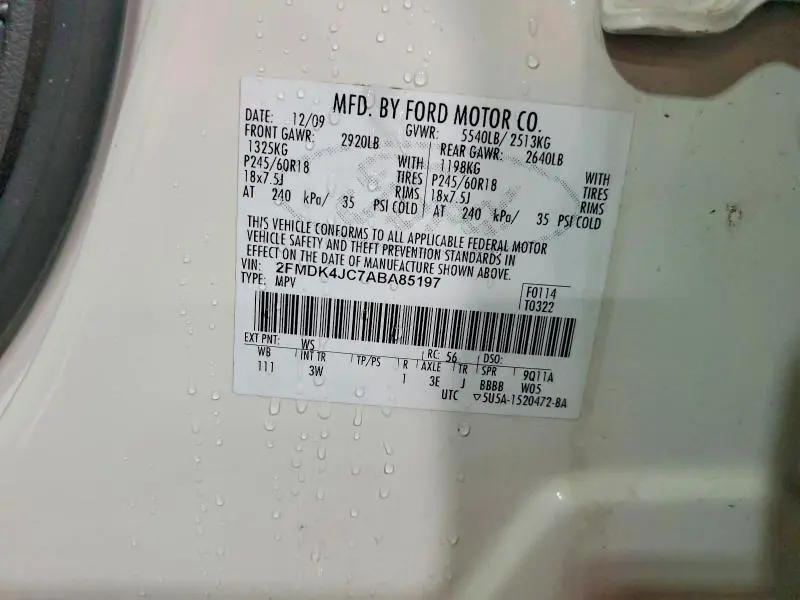 2010 FORD EDGE SEL  