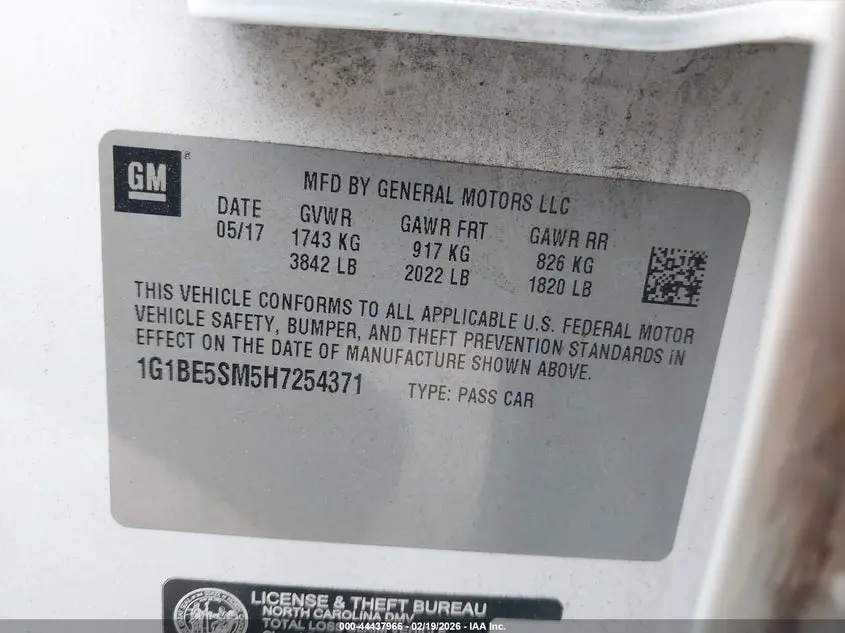 2017 CHEVROLET CRUZE LT AUTO