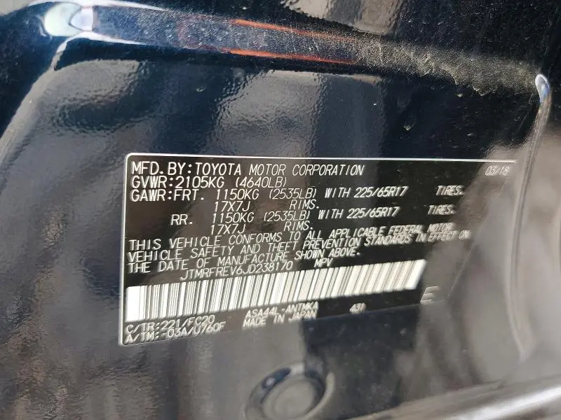 2018 TOYOTA RAV4 XLE  