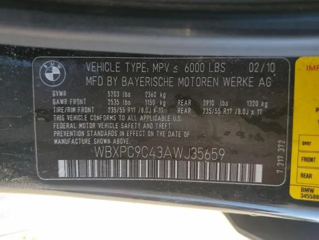 2010 BMW X3 XDRIVE30I  
