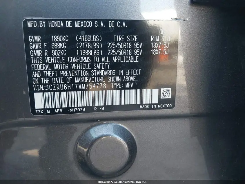 2021 HONDA HR-V AWD SPORT