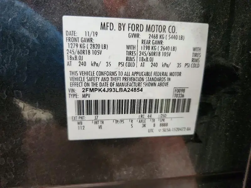 2020 FORD EDGE SEL  