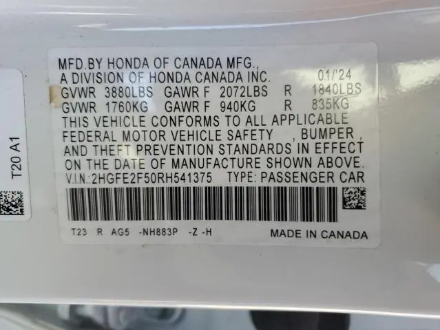 2024 HONDA CIVIC SPORT  