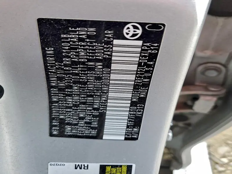 2022 TOYOTA COROLLA LE  