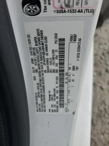 2019 FORD FIESTA SE  