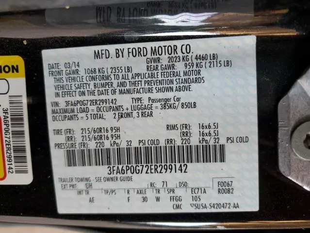 2014 FORD FUSION S  