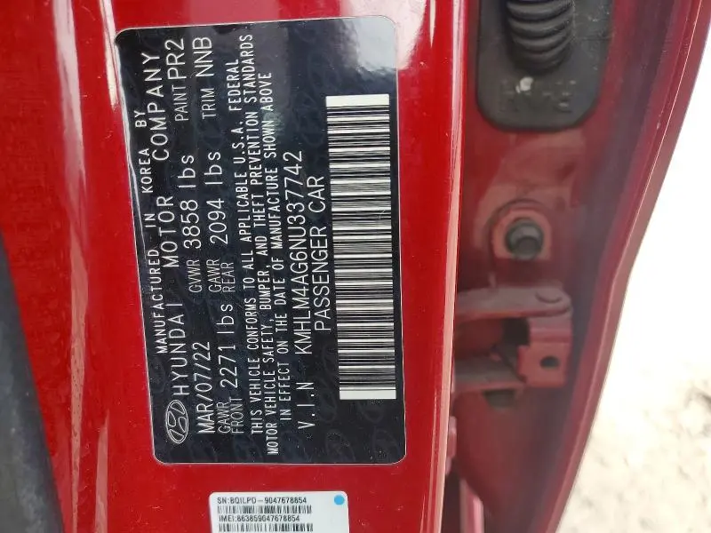 2022 HYUNDAI ELANTRA SEL  